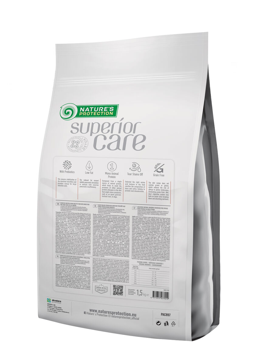 Nature's Protection Superior Care dry dietetic pet food with white